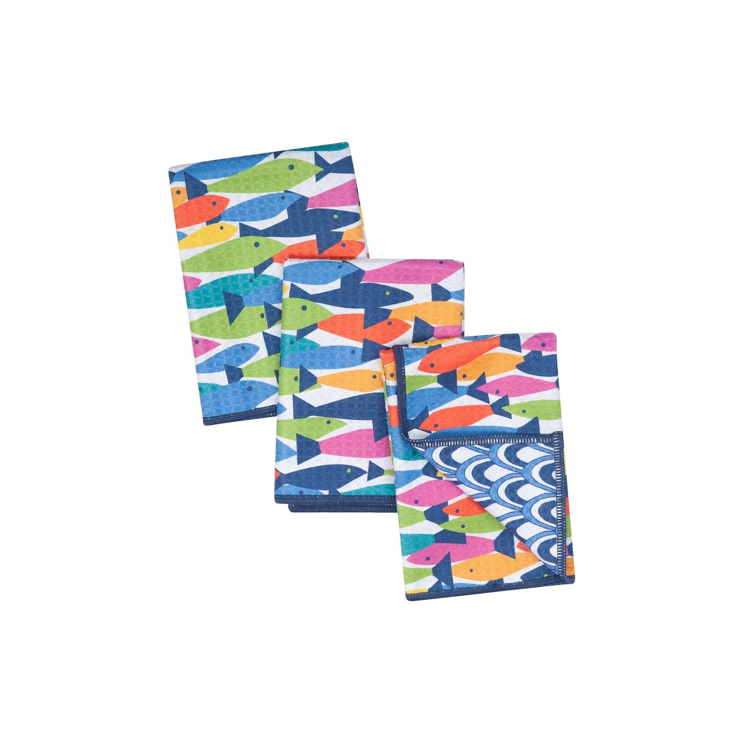 Mighty Mini Towel (Set of 3) Reversible - KN Fish