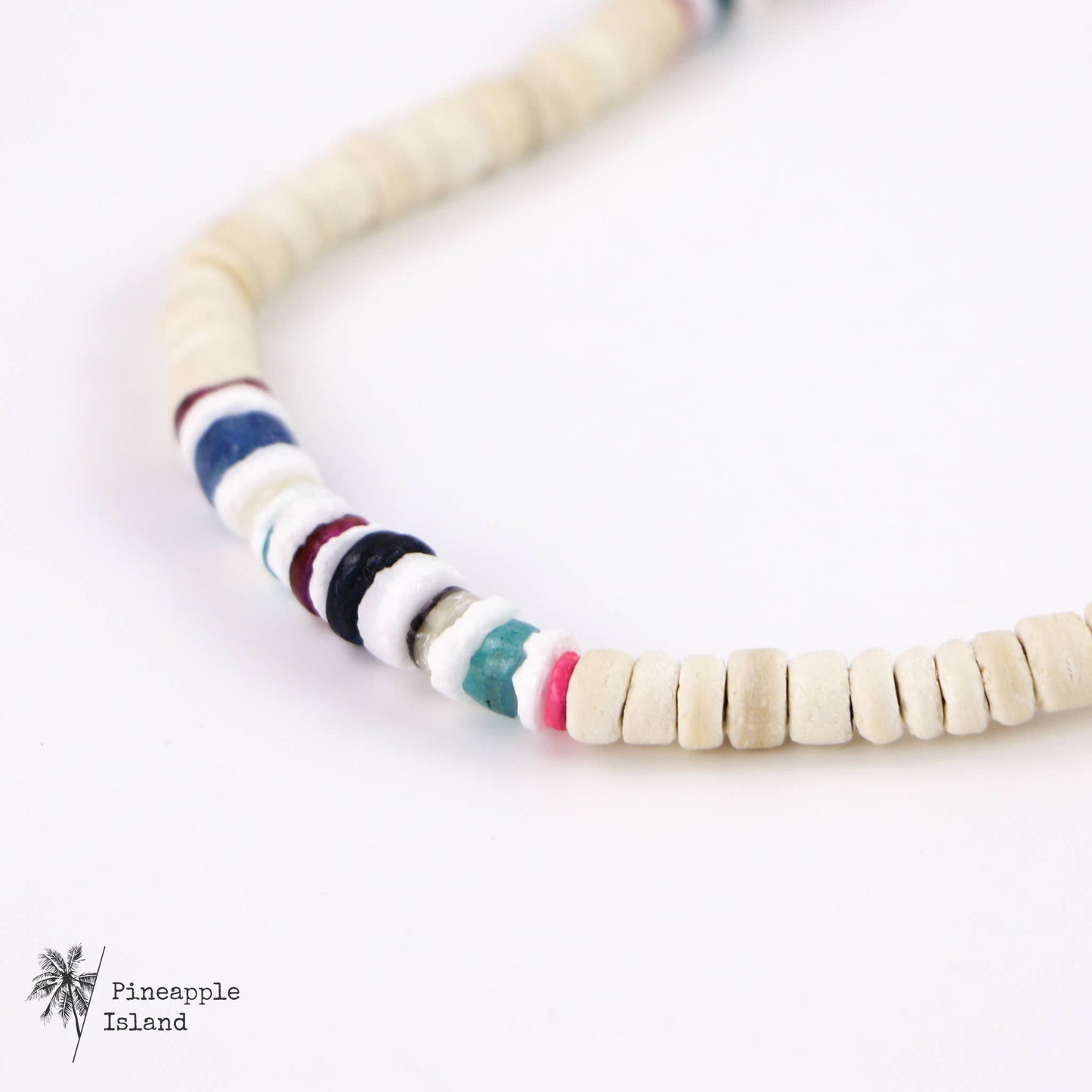 Putih Surf Bead Necklace, Beaded Necklace, Surf