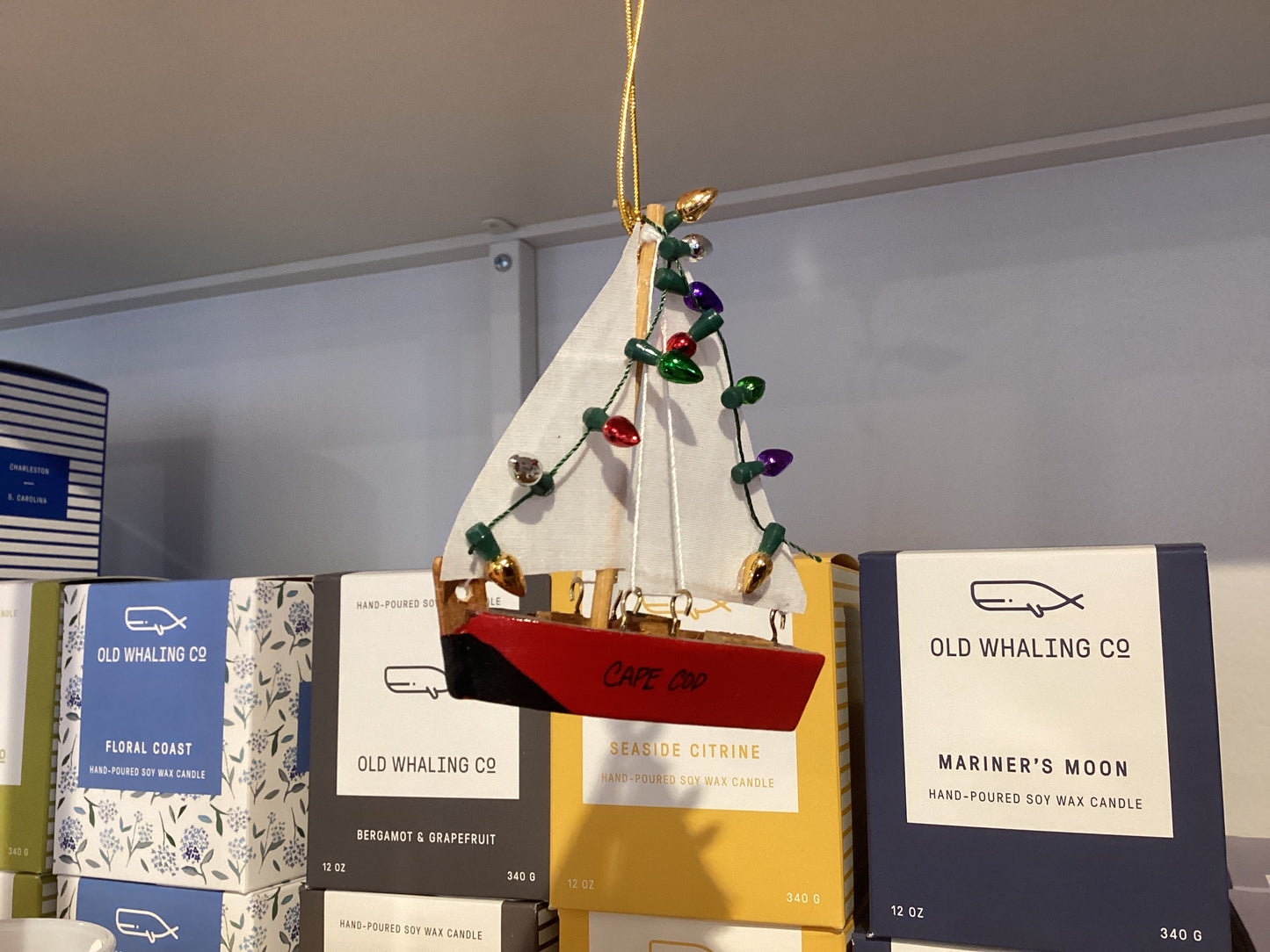 Cape Cod Wood Boat Ornament