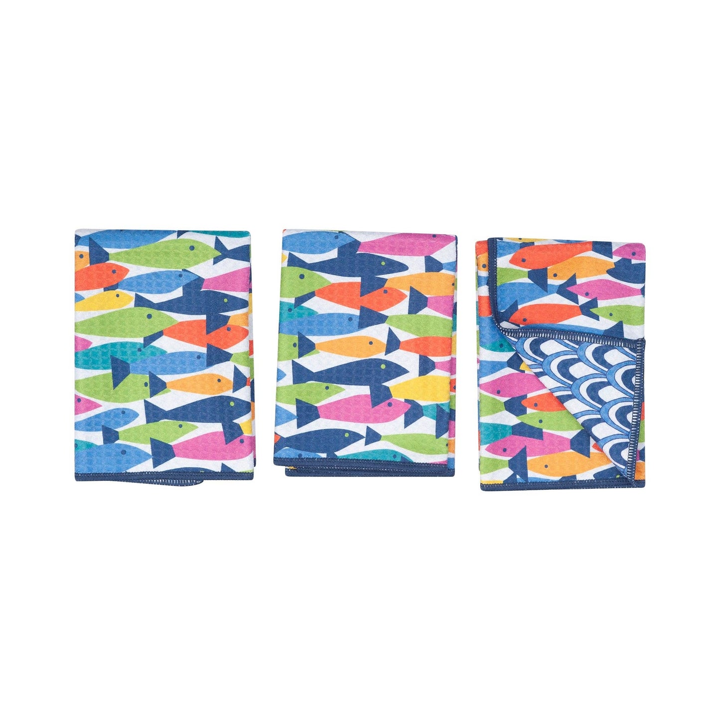Mighty Mini Towel (Set of 3) Reversible - KN Fish
