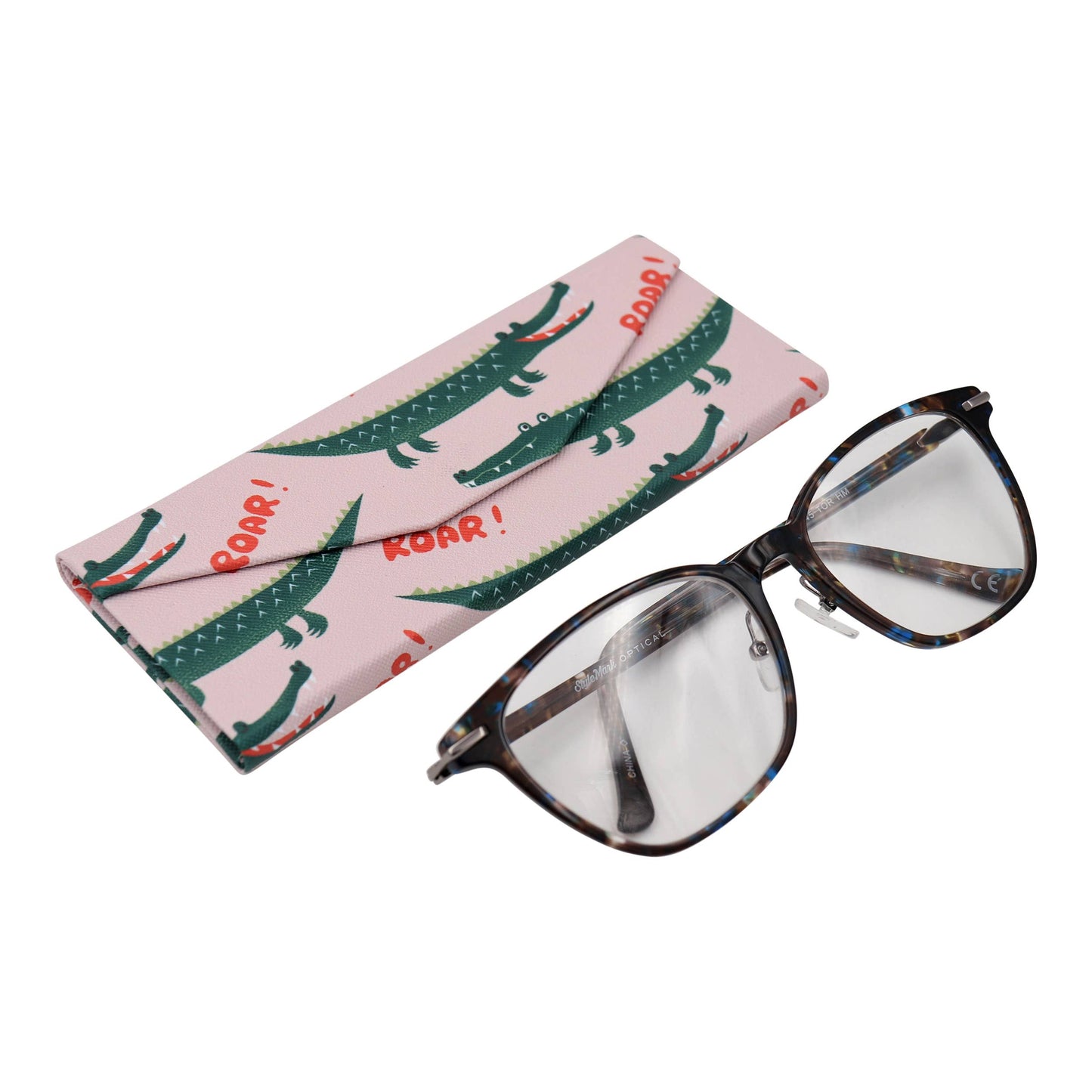 Crocodile Glasses Case – Cute Animals – Vegan Leather