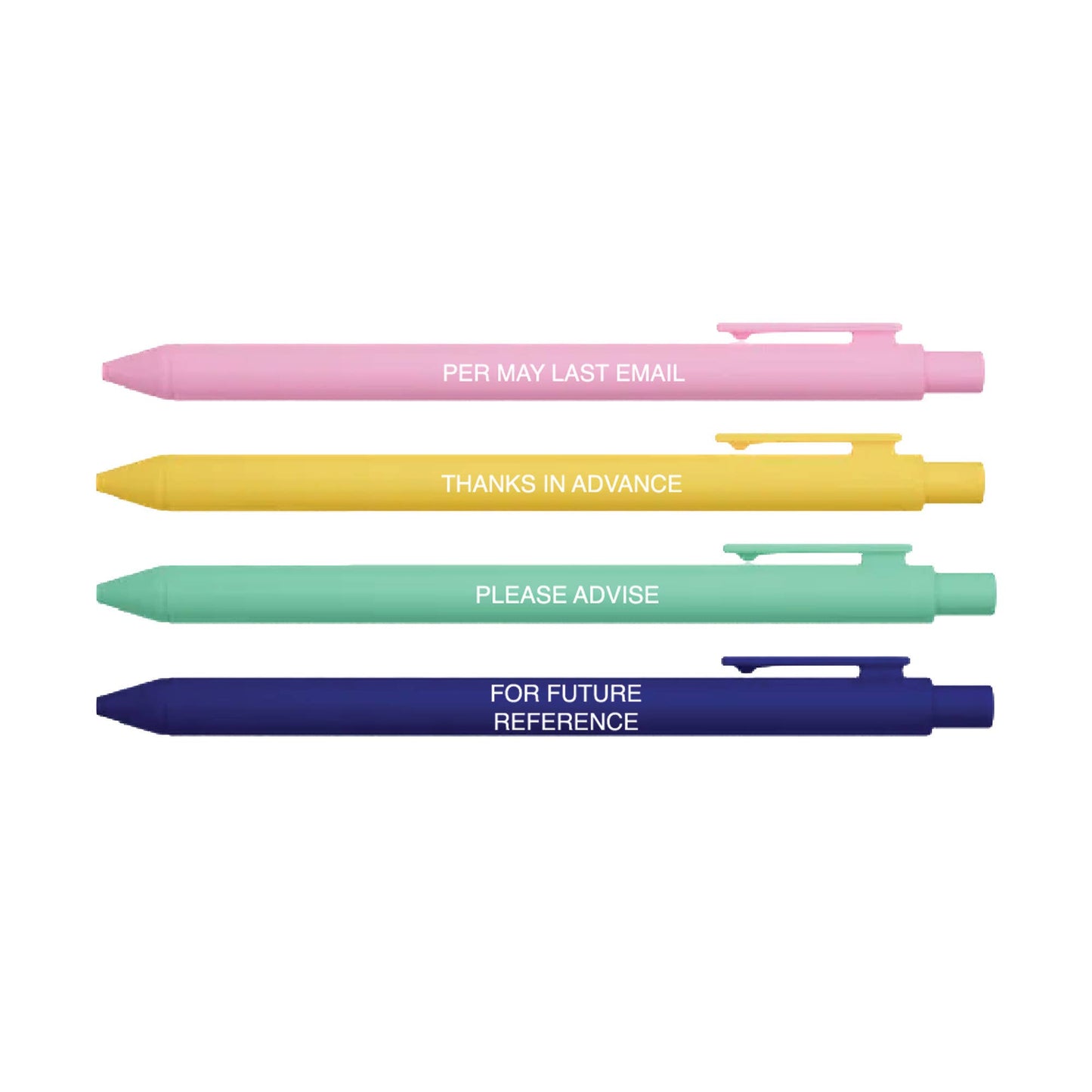 Passive Aggressive Office Lingo Pen Set – Set of 4 Black Ink