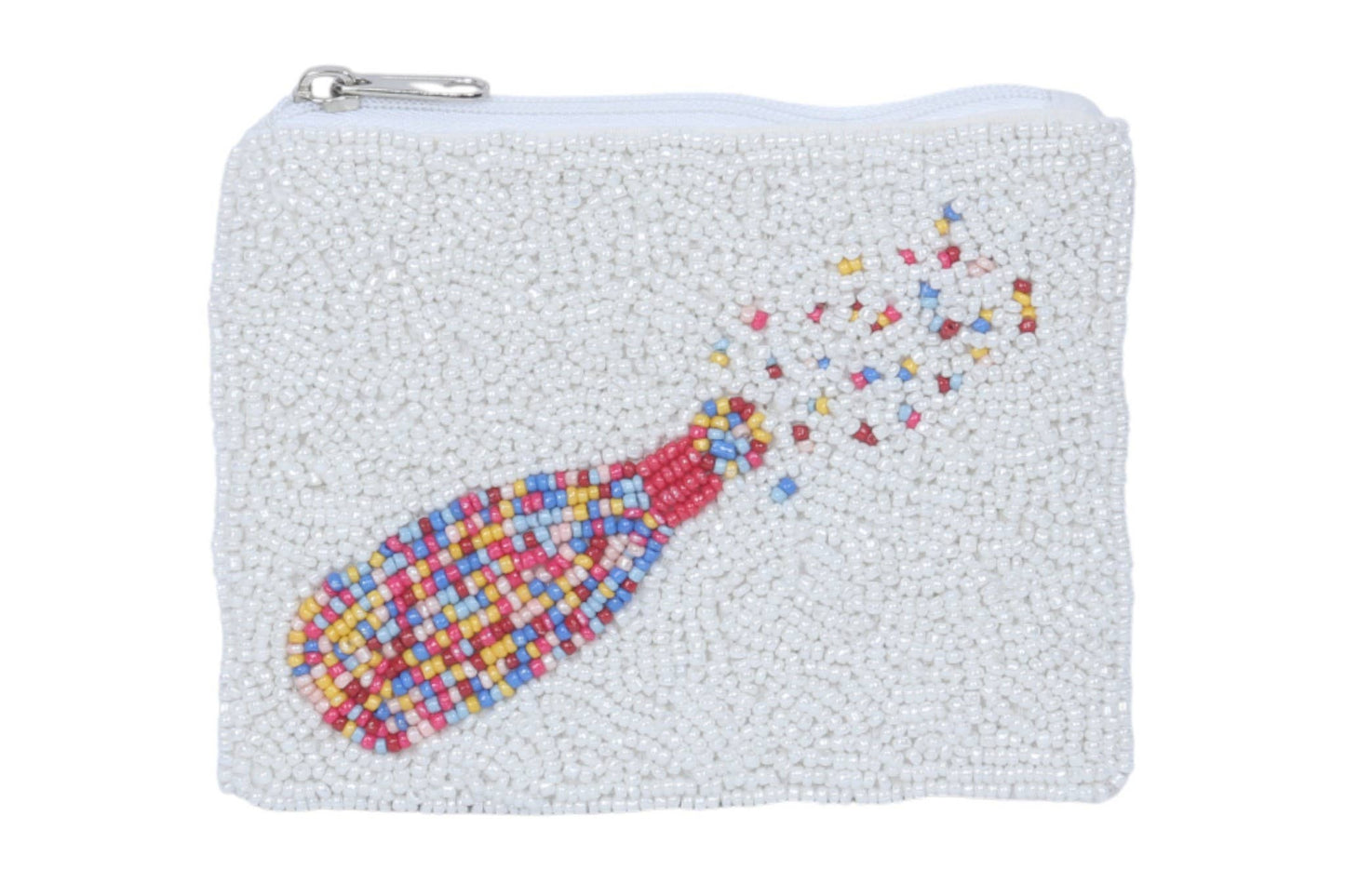 Ladies Popping Bottles Themed Beaded Coin Purse