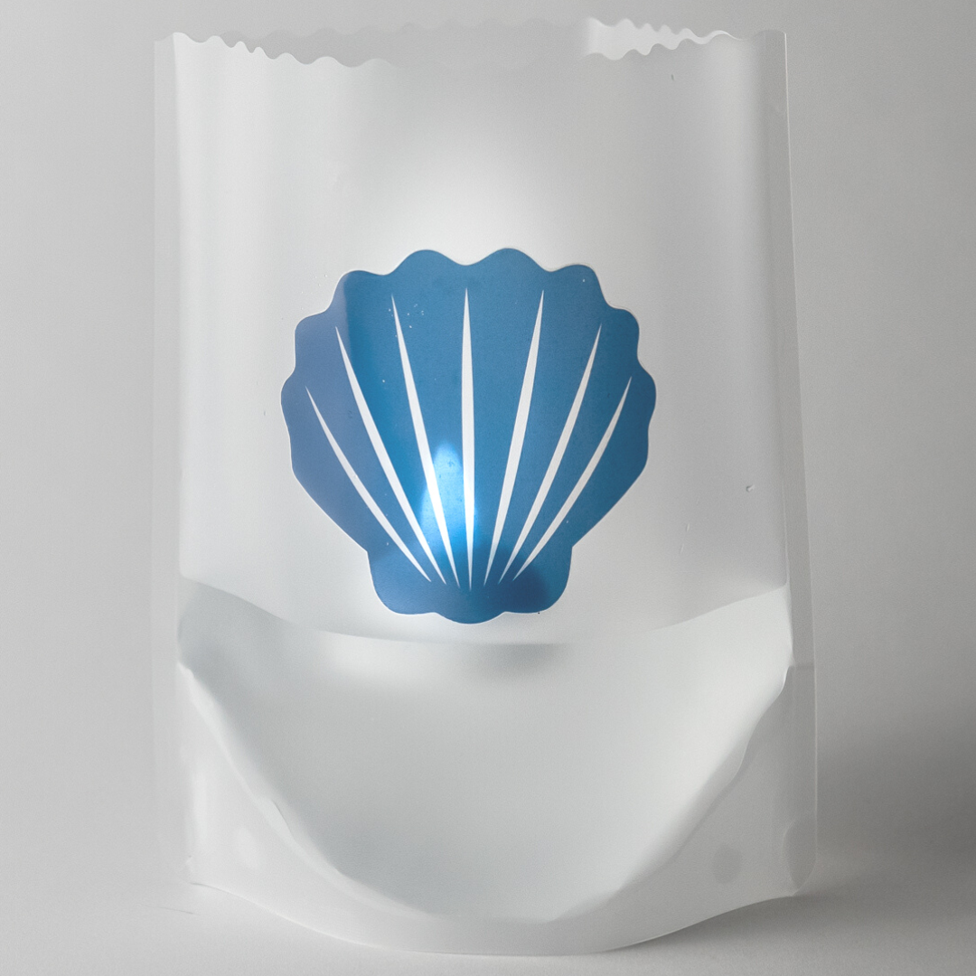 SEASHELL Luminaries, nautical party decor, flameless candles
