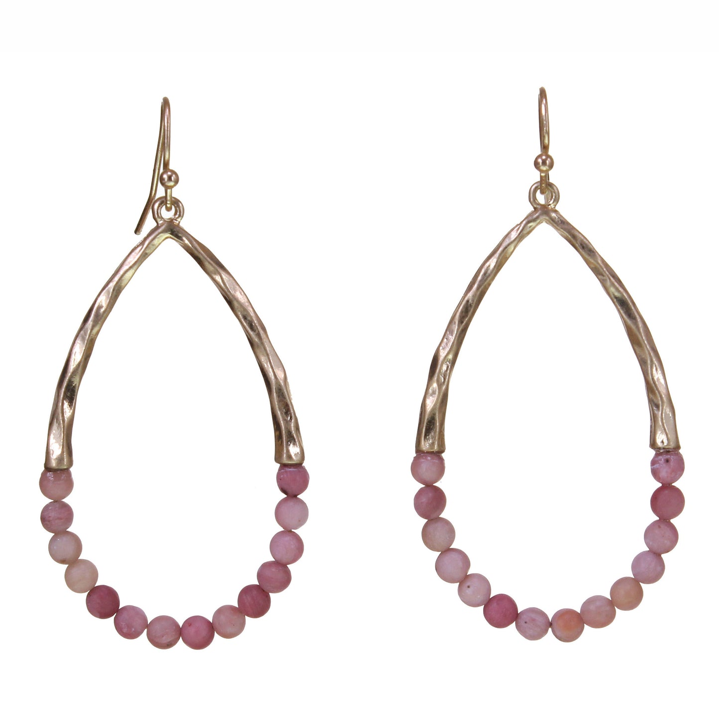Metal and Semi-Precious Bead Teardrop Earring