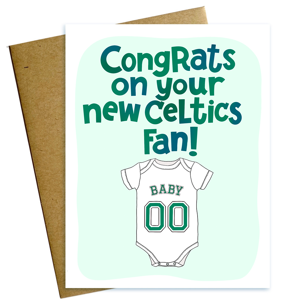 Congrats on Your New Boston Celtics Fan Baby Card