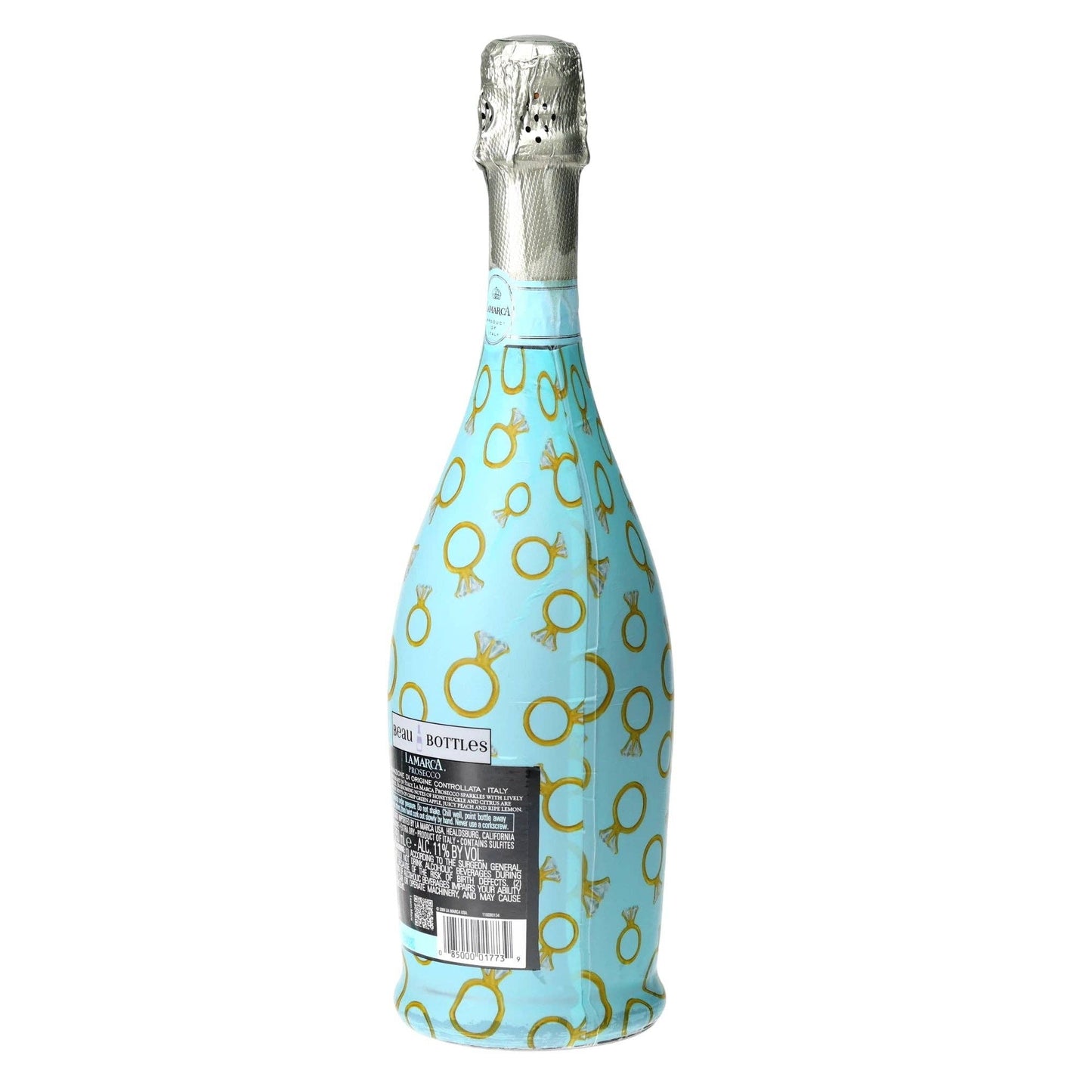 Blue Engagement Ring Prosecco Bottle Wrap