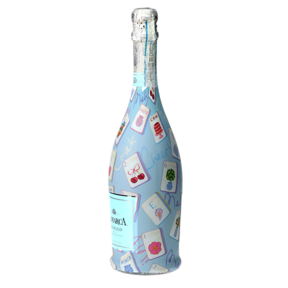 Pastel Blue Mahjong Prosecco Bottle Wrap