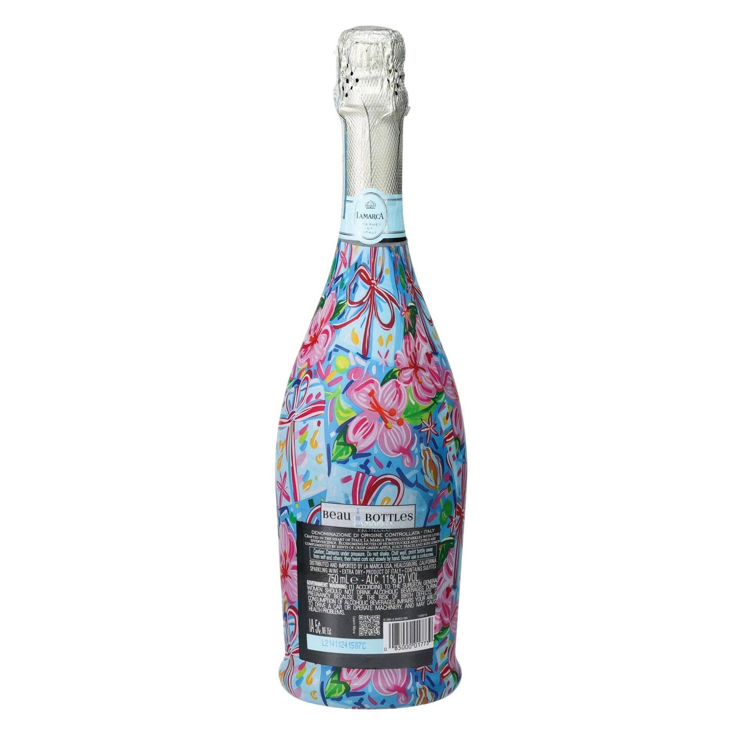 Preppy Happy Birthday Brushed Presents Prosecco Bottle Wrap