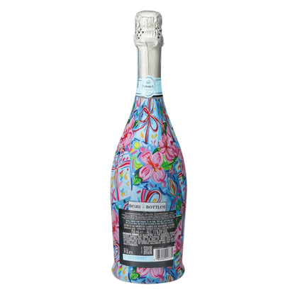 Preppy Happy Birthday Brushed Presents Prosecco Bottle Wrap