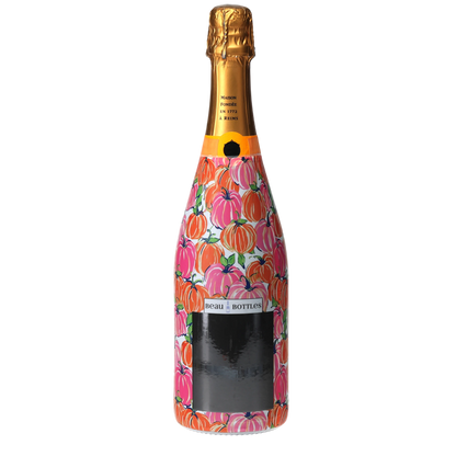 Pink & Orange Pumpkins Champagne Bottle Wrap