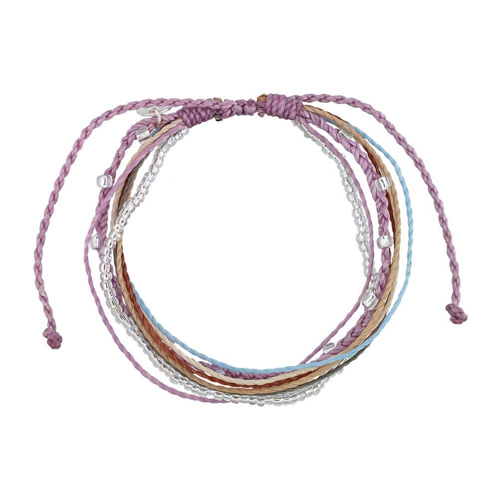 Strand & Seedbead Wax Cord Bracelet