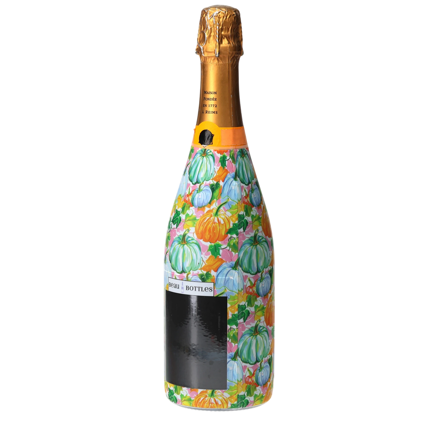 Orange & Blue Pumpkins Champagne Bottle Wrap