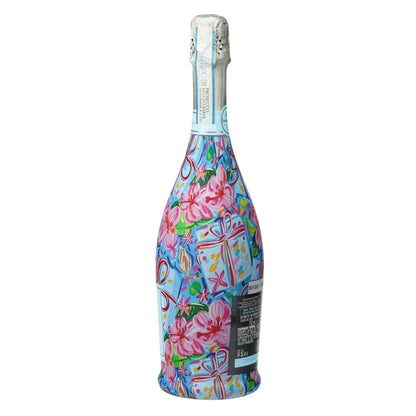 Preppy Happy Birthday Brushed Presents Prosecco Bottle Wrap