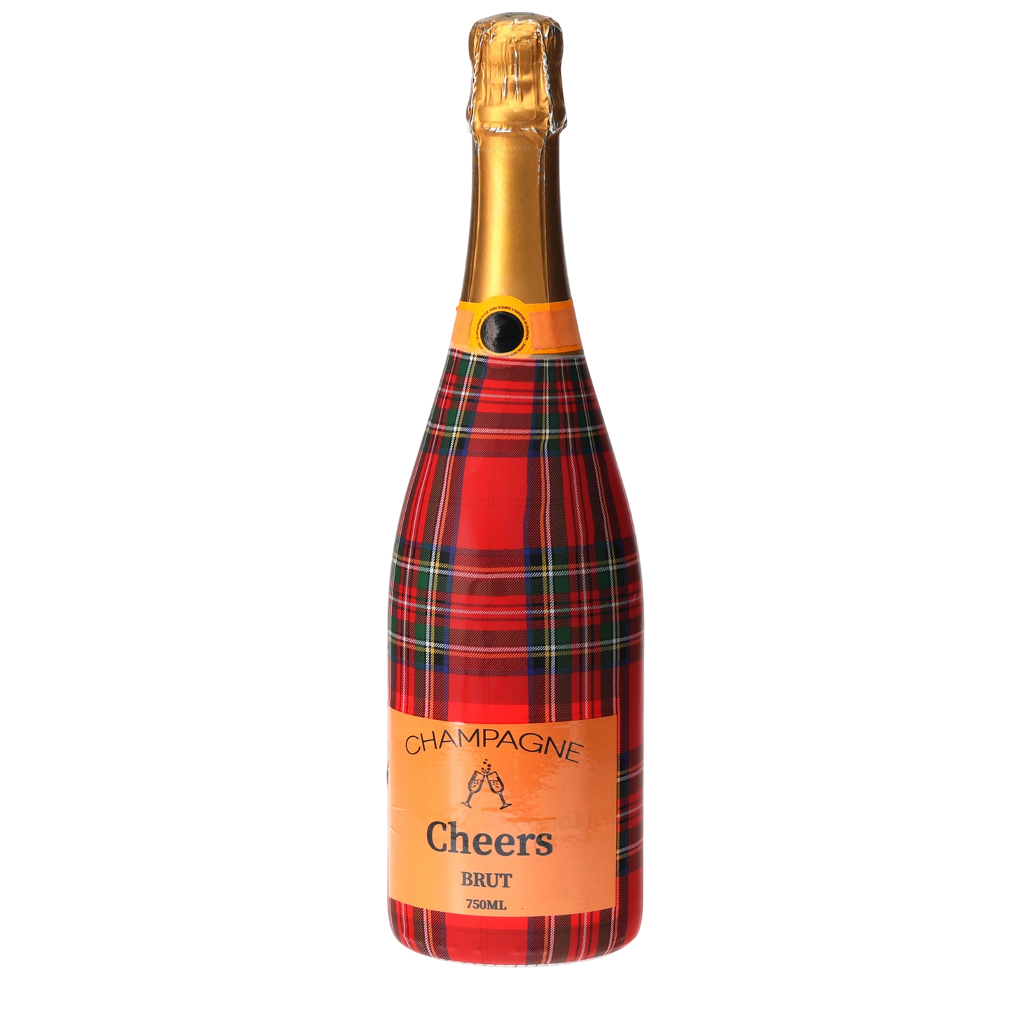 Red & Green Christmas Tartan Champagne Bottle Wrap
