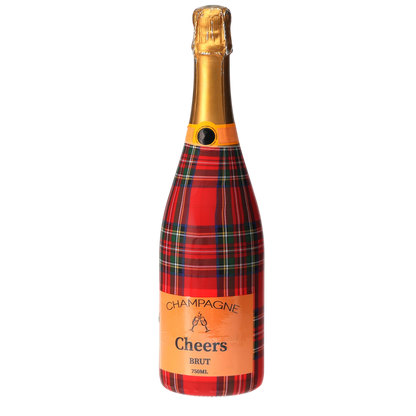 Red & Green Christmas Tartan Champagne Bottle Wrap