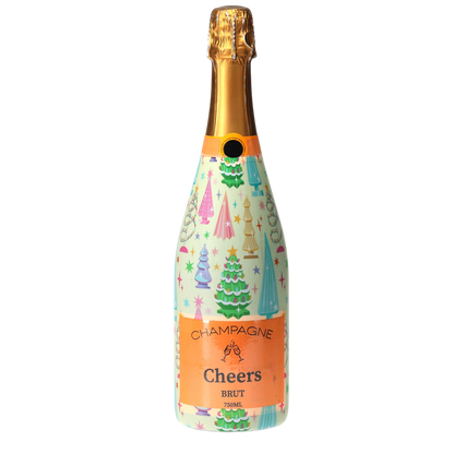 Timeless Christmas Trees Champagne Bottle Wrap