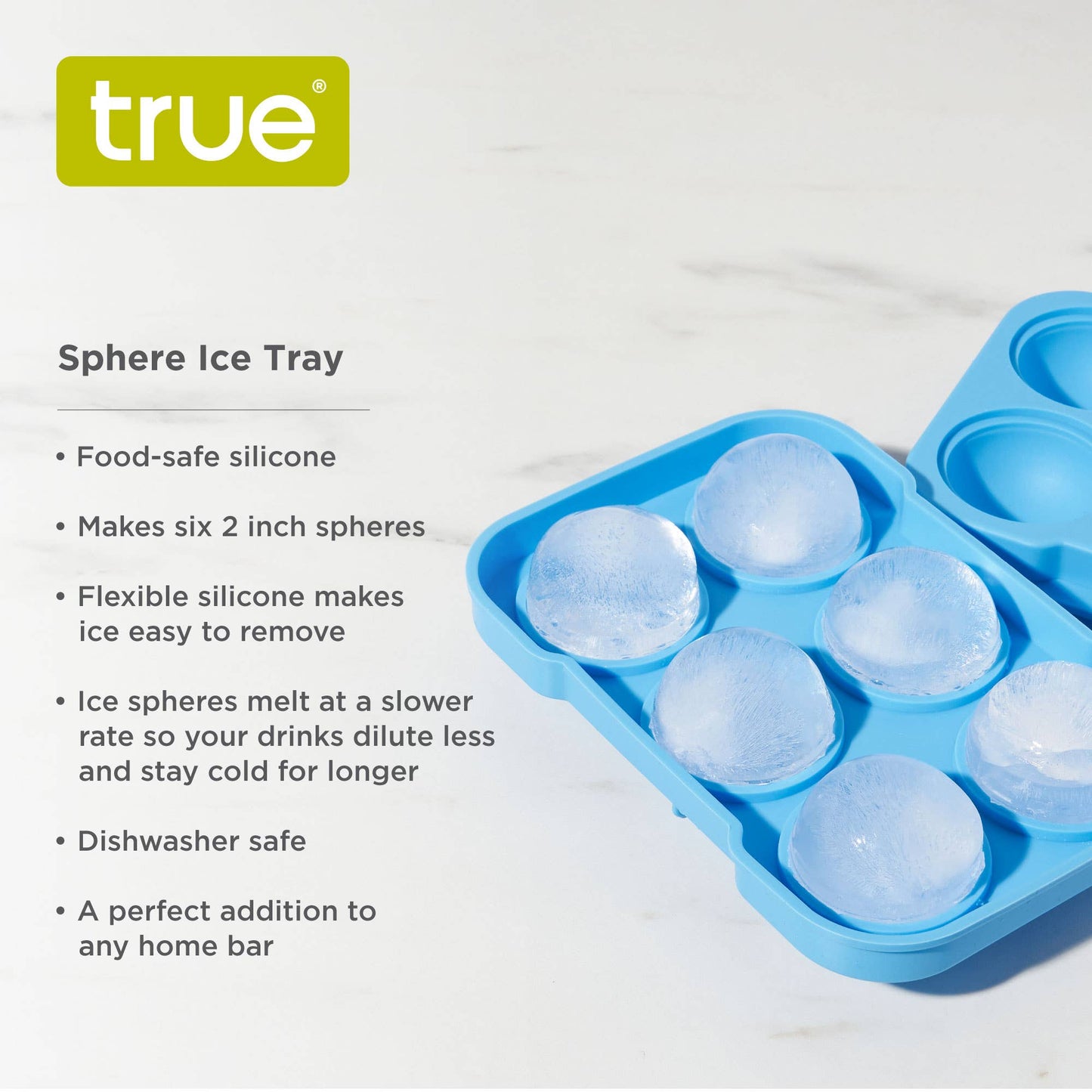 Silicone 2" Ice Cube Spheres Mold / Tray | Ideal for an Old Fashioned