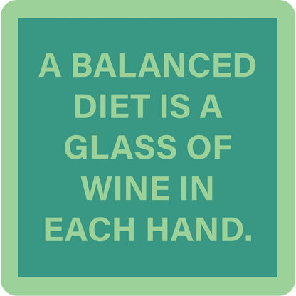 COASTER Balanced Diet | Funny Home Gift | Home Bar Decor