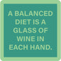 COASTER Balanced Diet | Funny Home Gift | Home Bar Decor