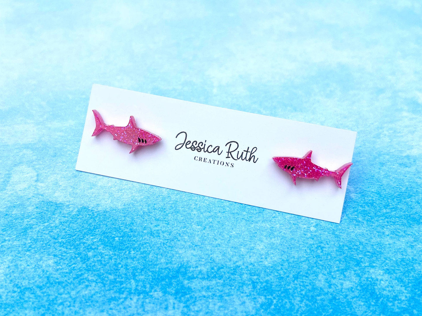 Cute Beachy Shark Stud Earrings - Multiple Color Options