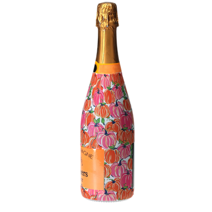 Pink & Orange Pumpkins Champagne Bottle Wrap