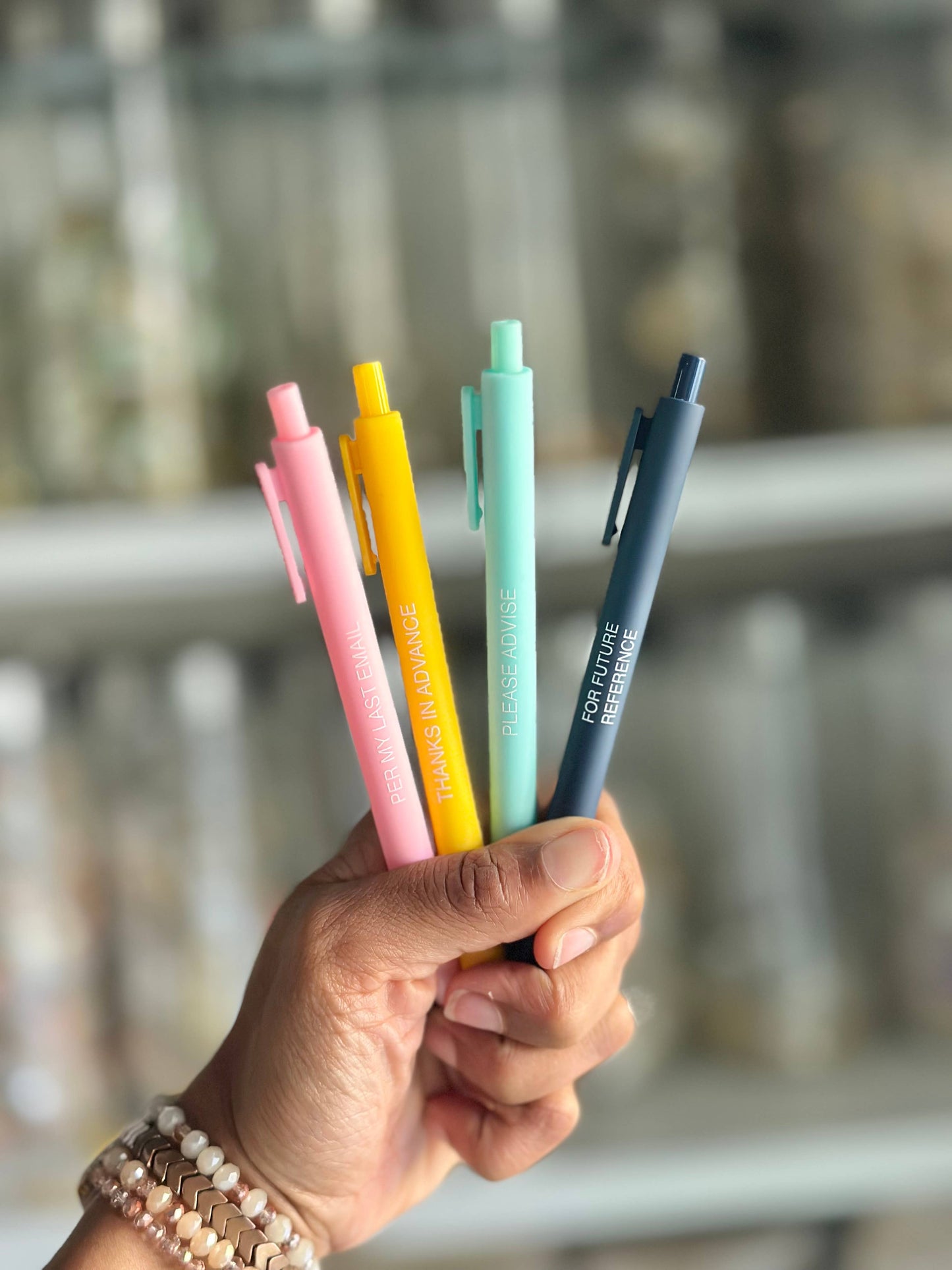 Passive Aggressive Office Lingo Pen Set – Set of 4 Black Ink