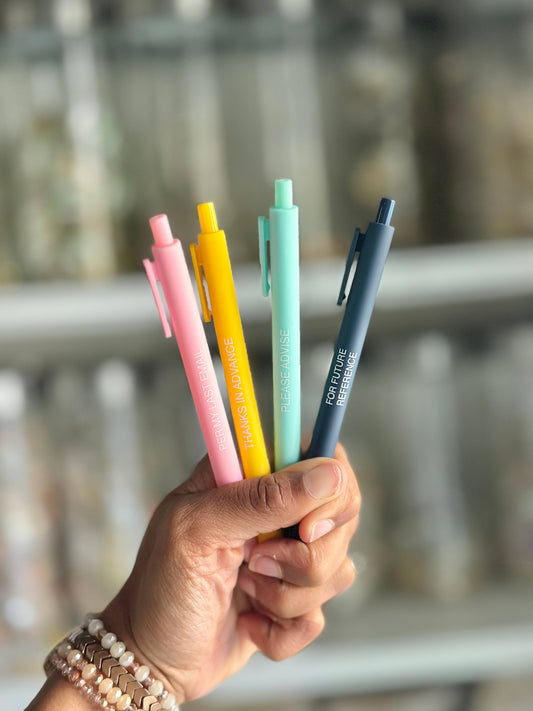 Passive Aggressive Office Lingo Pen Set – Set of 4 Black Ink