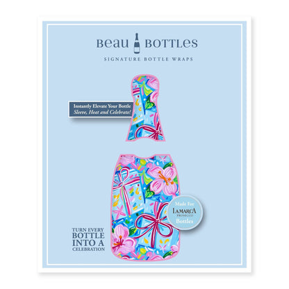 Preppy Happy Birthday Brushed Presents Prosecco Bottle Wrap