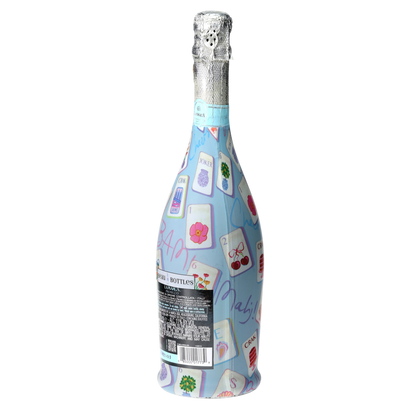Pastel Blue Mahjong Prosecco Bottle Wrap