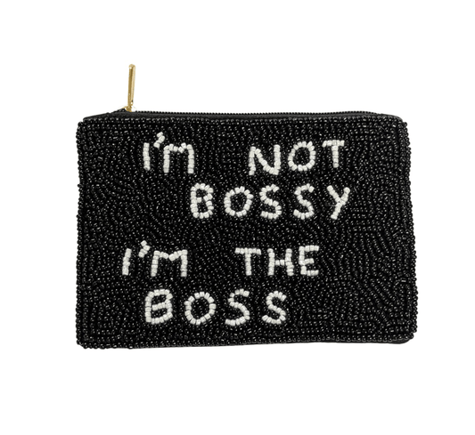Ladies Boss Themed Fully Beaded Coin Purse