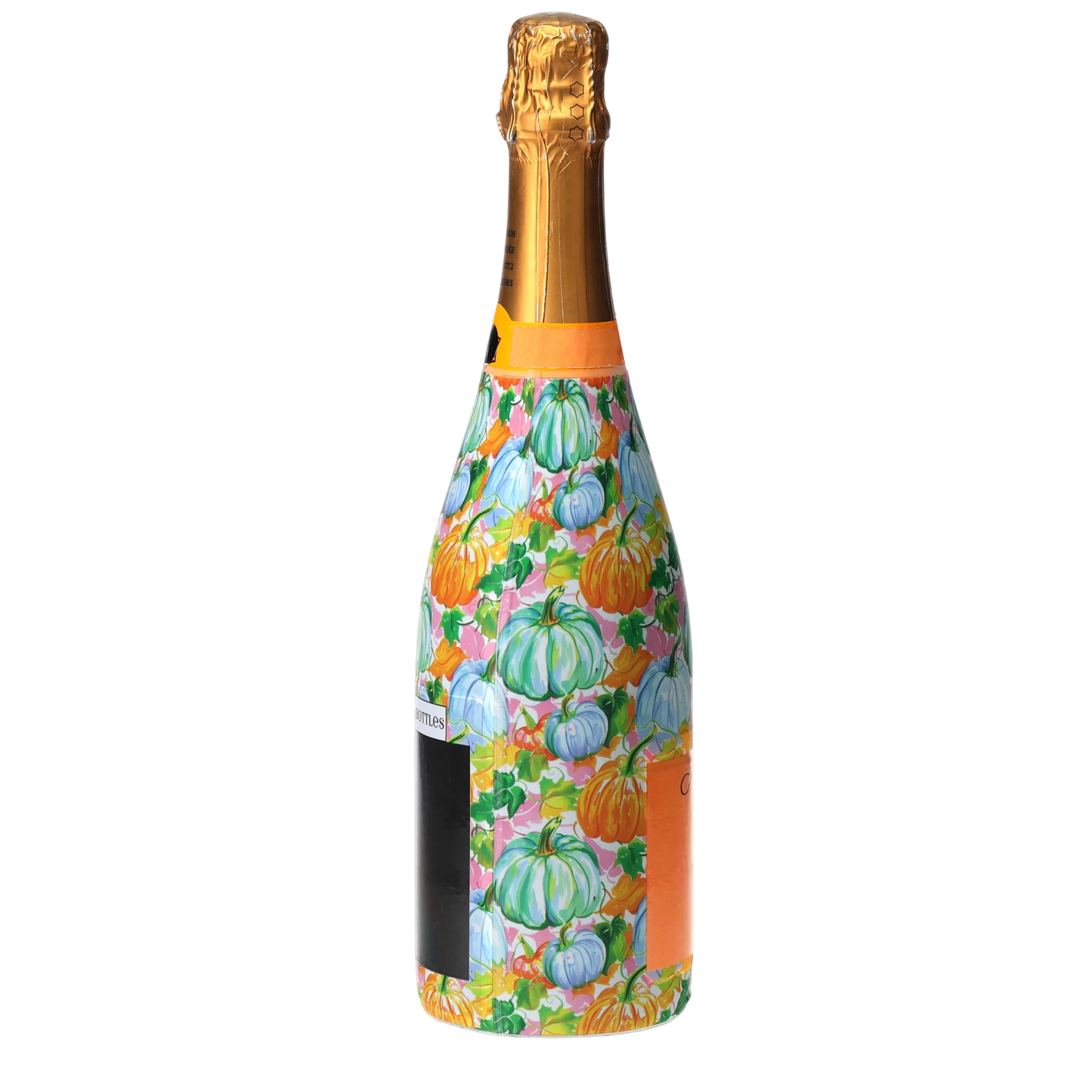 Orange & Blue Pumpkins Champagne Bottle Wrap