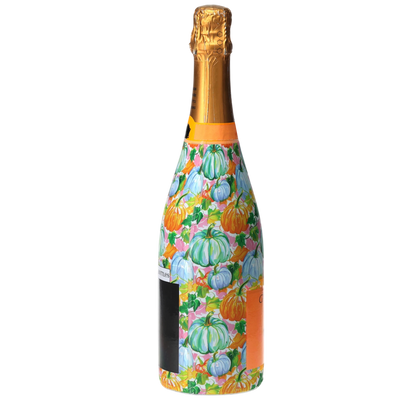 Orange & Blue Pumpkins Champagne Bottle Wrap