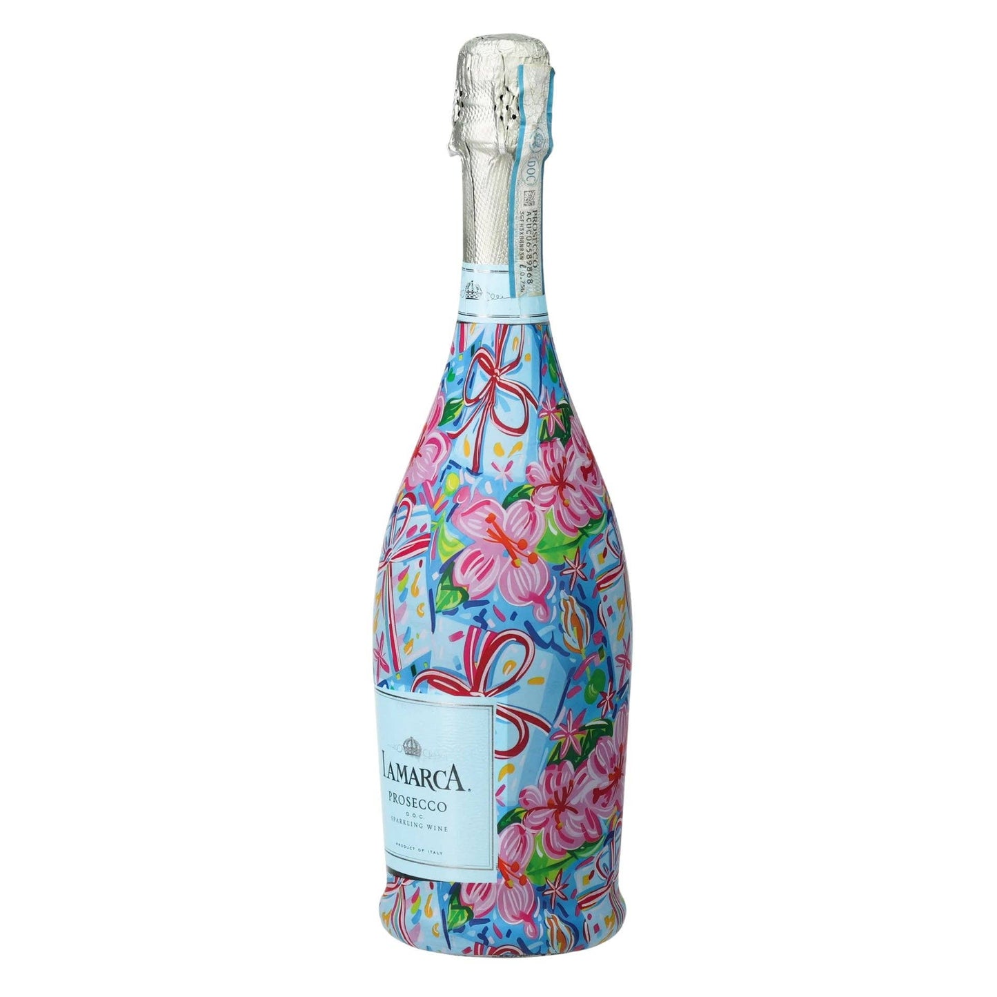 Preppy Happy Birthday Brushed Presents Prosecco Bottle Wrap
