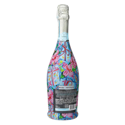 Preppy Happy Birthday Brushed Presents Prosecco Bottle Wrap