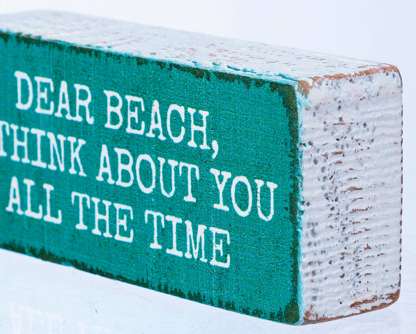 Dear Beach I Think About You Block Sign