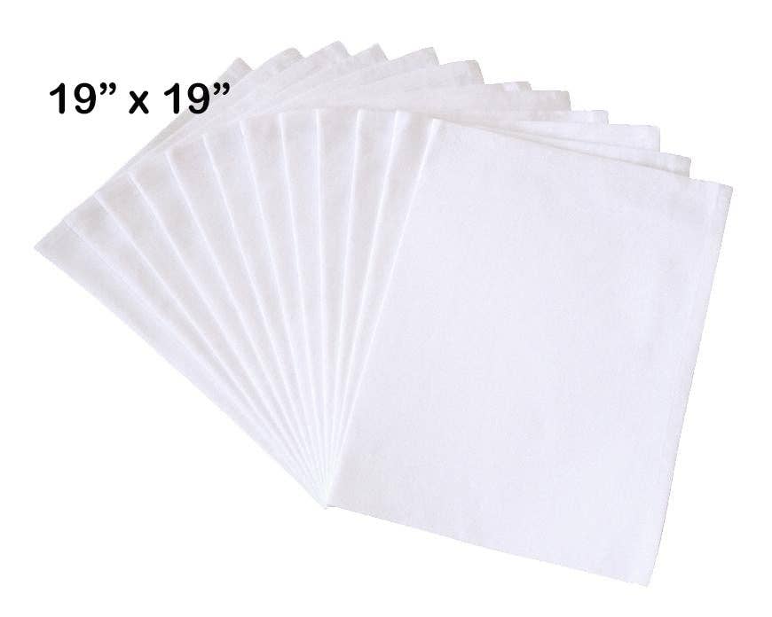 Set of 4 - Flour Sack Napkins, Cloth Napkins, 19"x19", 100% Cotton