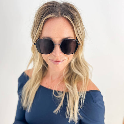 PALM MIDNIGHT Polarized Premium Metal Geometric Sunglasses