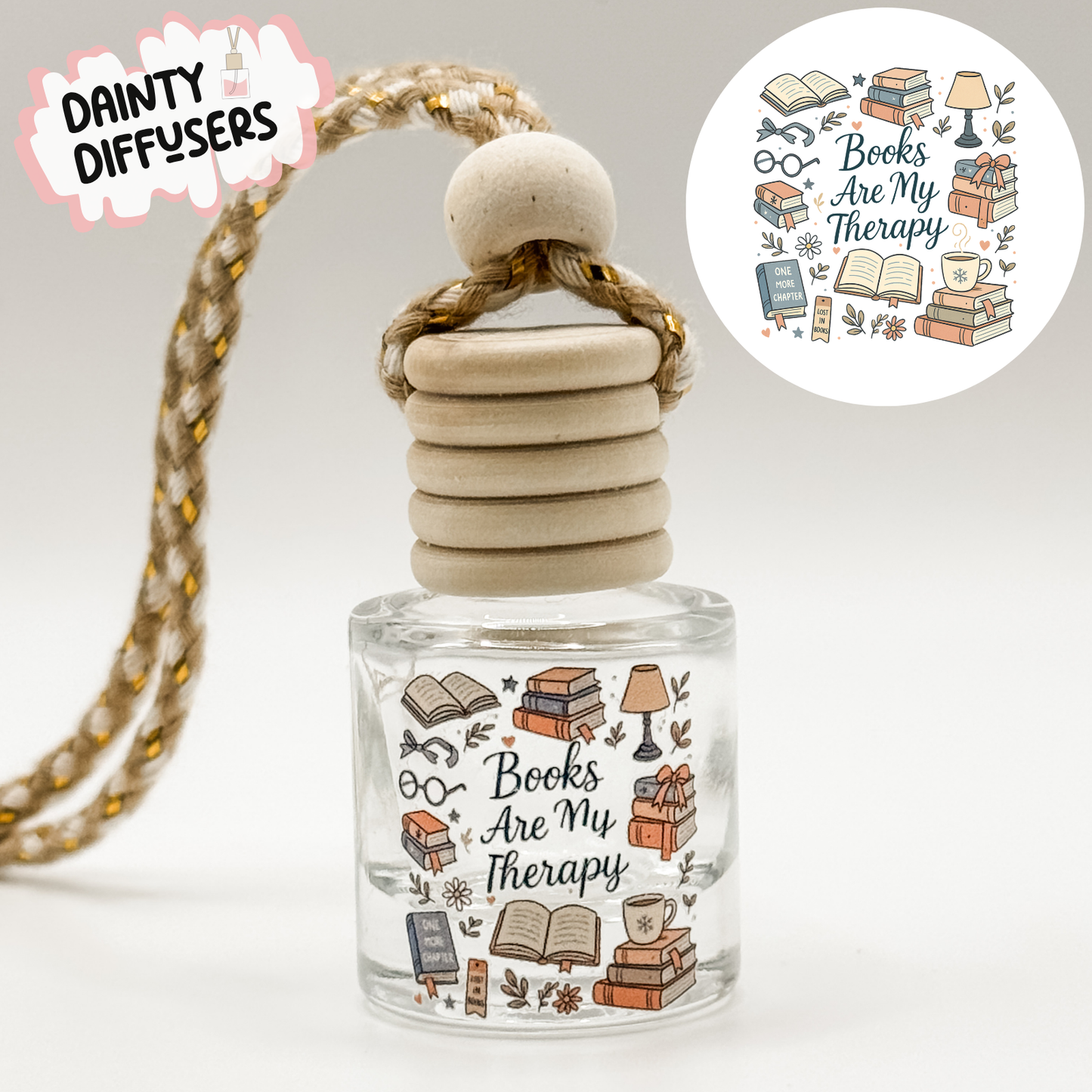 Books Are My Therapy Car Diffuser