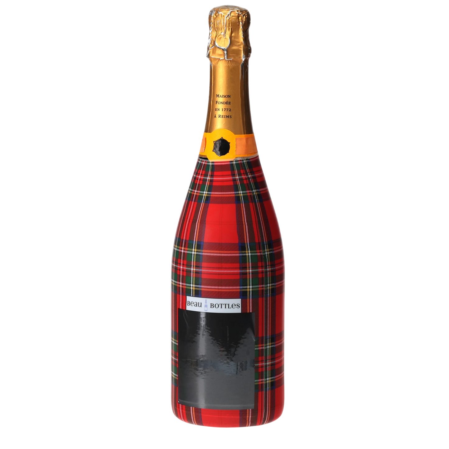 Red & Green Christmas Tartan Champagne Bottle Wrap