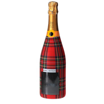 Red & Green Christmas Tartan Champagne Bottle Wrap