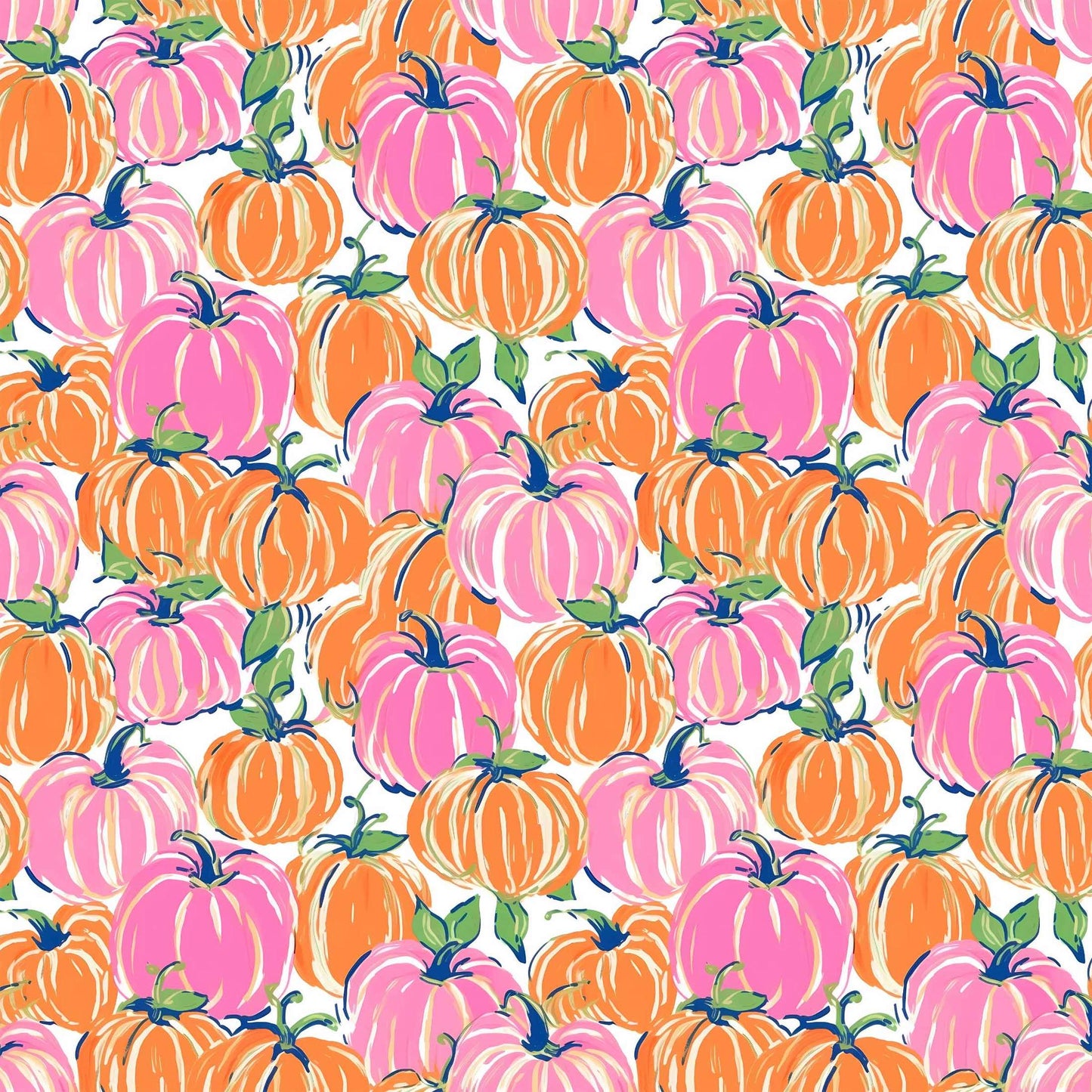 Pink & Orange Pumpkins Prosecco Bottle Wrap