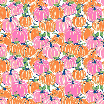 Pink & Orange Pumpkins Prosecco Bottle Wrap