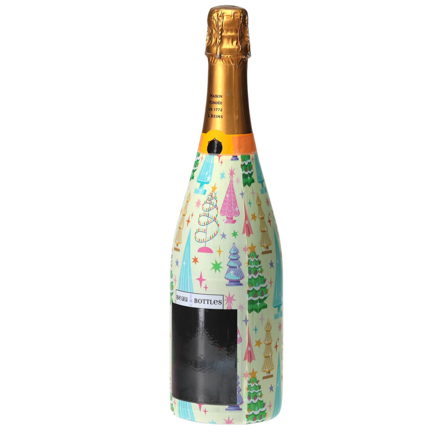 Timeless Christmas Trees Champagne Bottle Wrap