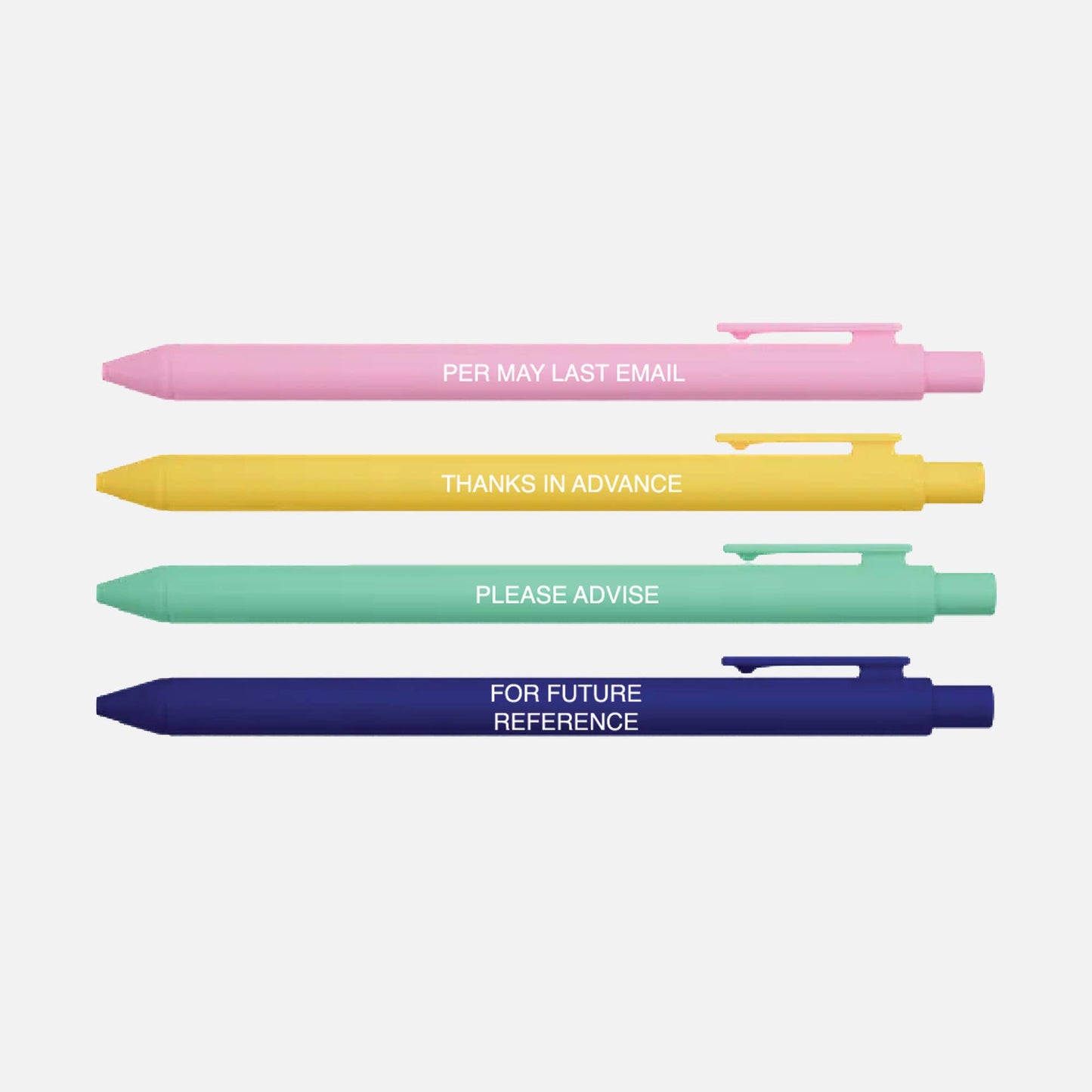 Passive Aggressive Office Lingo Pen Set – Set of 4 Black Ink
