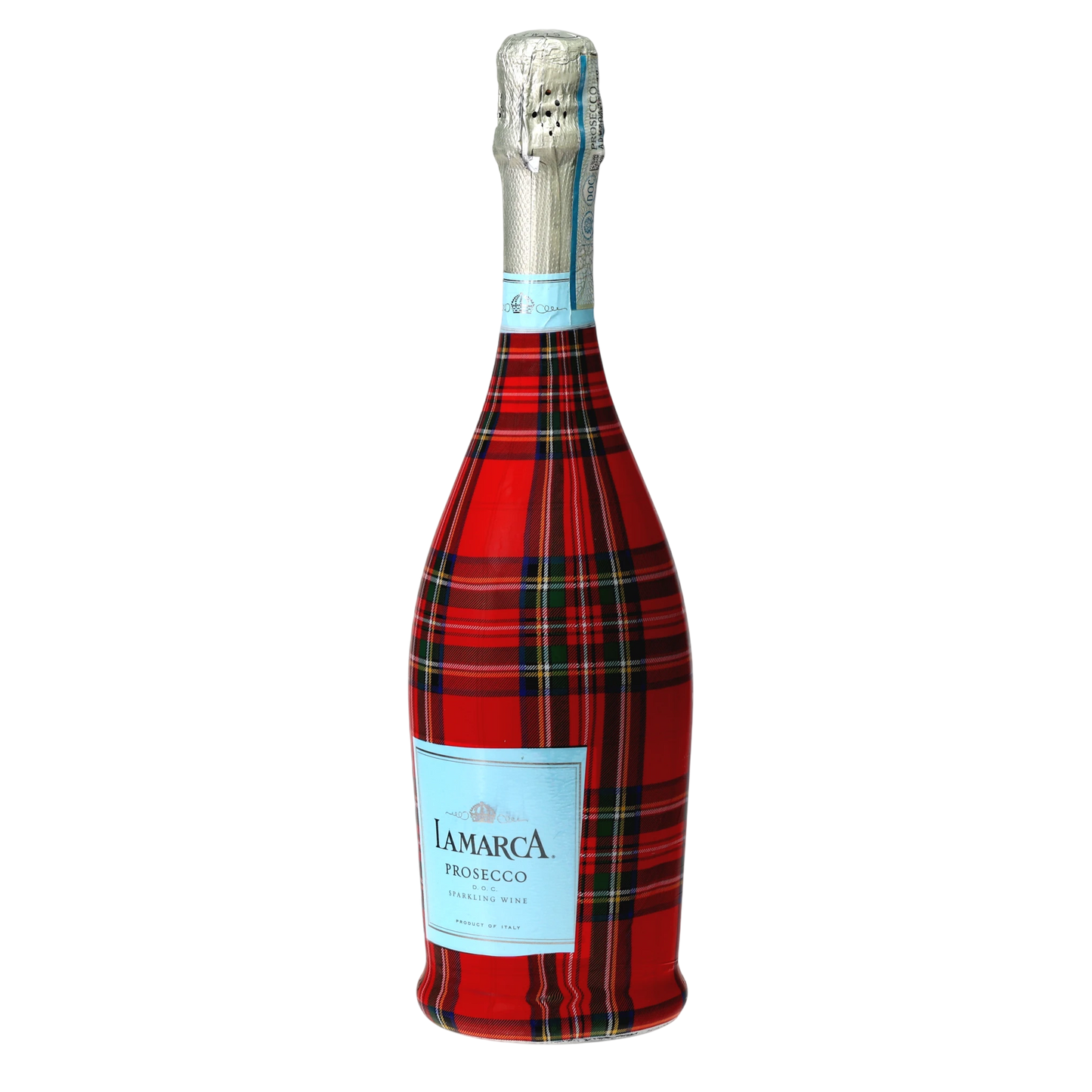 Red & Green Christmas Tartan Prosecco Bottle Wrap