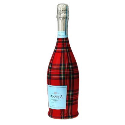 Red & Green Christmas Tartan Prosecco Bottle Wrap