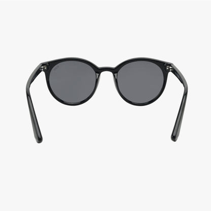 HERON MIDNIGHT BLACK Polarized Round Fashion Sunglasses