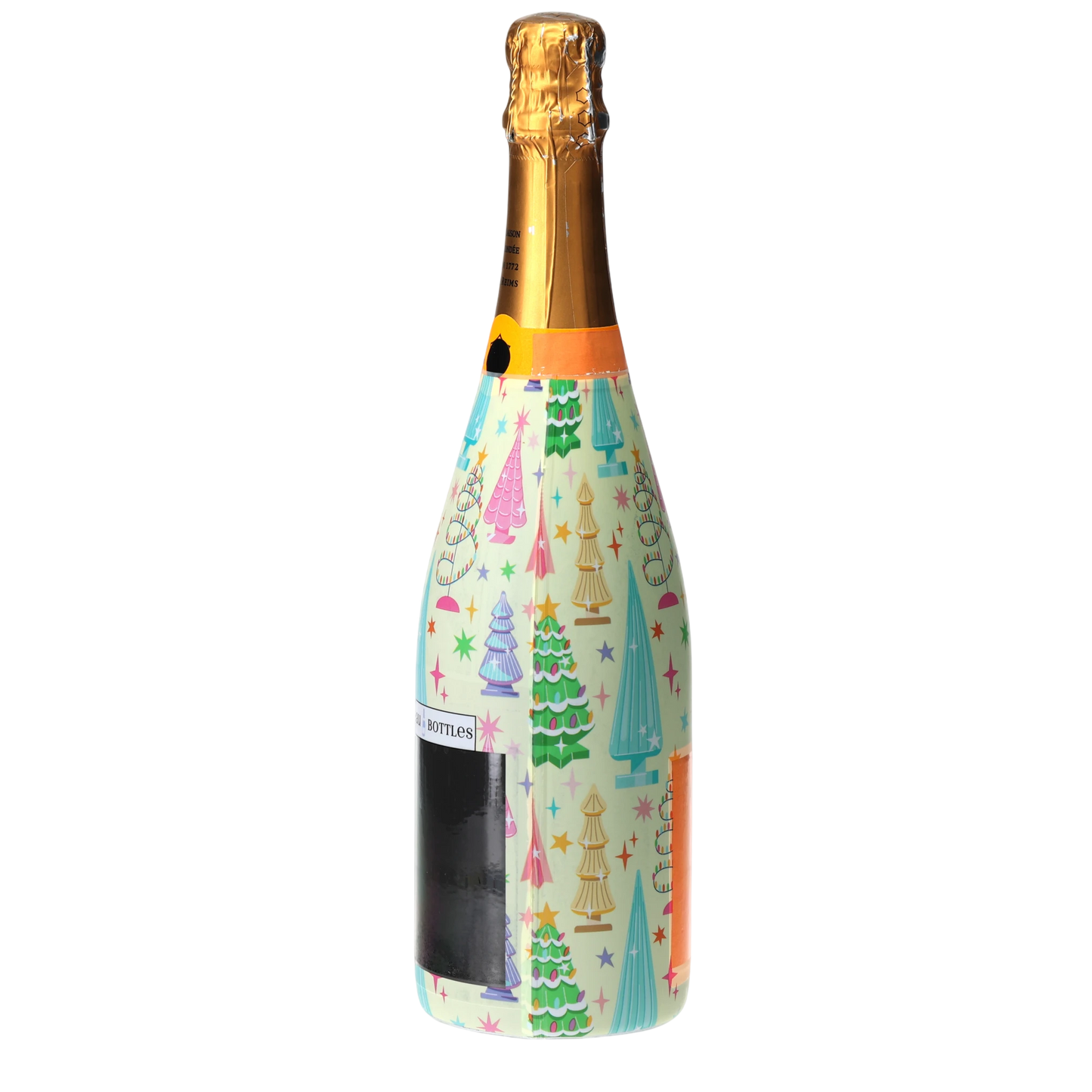 Timeless Christmas Trees Champagne Bottle Wrap