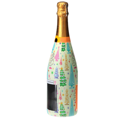 Timeless Christmas Trees Champagne Bottle Wrap